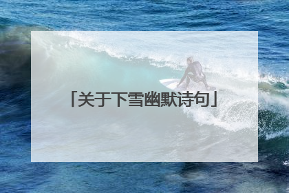 关于下雪幽默诗句