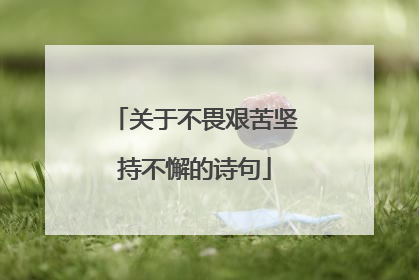 关于不畏艰苦坚持不懈的诗句