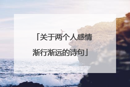 关于两个人感情渐行渐远的诗句