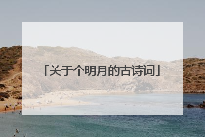 关于个明月的古诗词