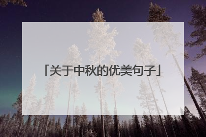 关于中秋的优美句子