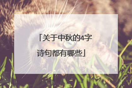 关于中秋的4字诗句都有哪些
