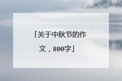 关于中秋节的作文，800字