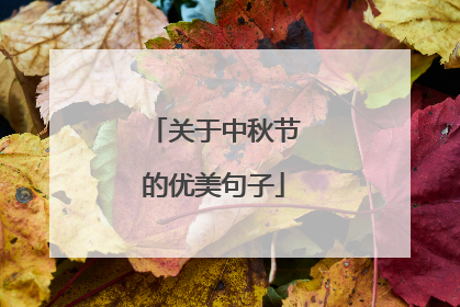 关于中秋节的优美句子