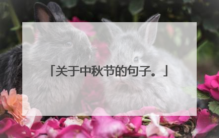 关于中秋节的句子。