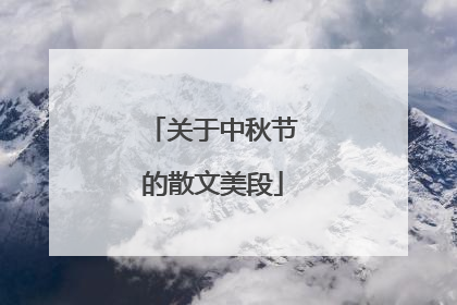 关于中秋节的散文美段