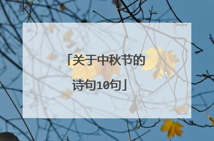 关于中秋节的诗句10句