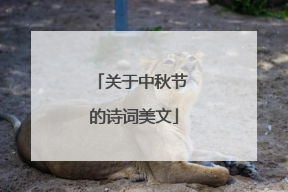 关于中秋节的诗词美文