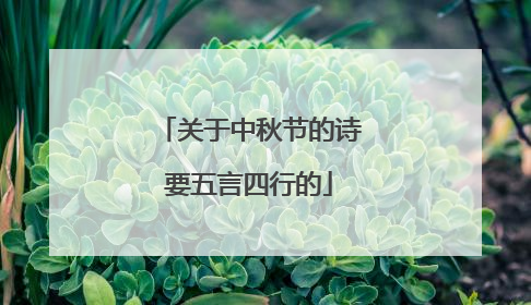 关于中秋节的诗要五言四行的