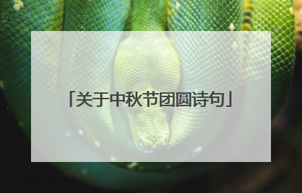 关于中秋节团圆诗句