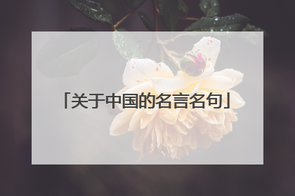 关于中国的名言名句