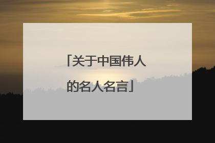 关于中国伟人的名人名言