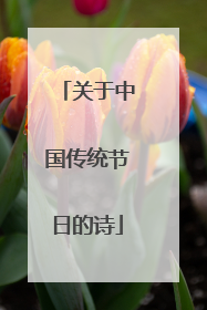 关于中国传统节日的诗