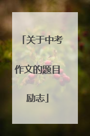 关于中考作文的题目励志