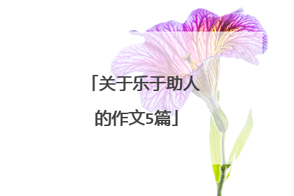 关于乐于助人的作文5篇