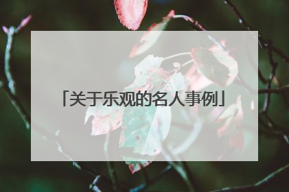 关于乐观的名人事例