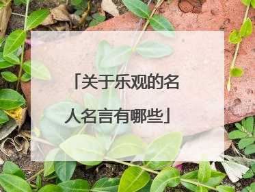 关于乐观的名人名言有哪些