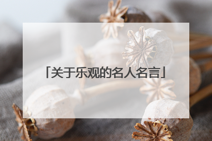 关于乐观的名人名言