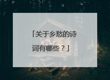 关于乡愁的诗词有哪些？