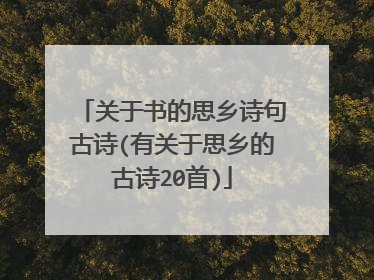 关于书的思乡诗句古诗(有关于思乡的古诗20首)