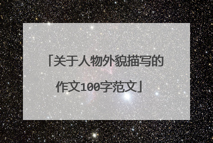 关于人物外貌描写的作文100字范文