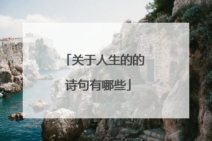 关于人生的的诗句有哪些