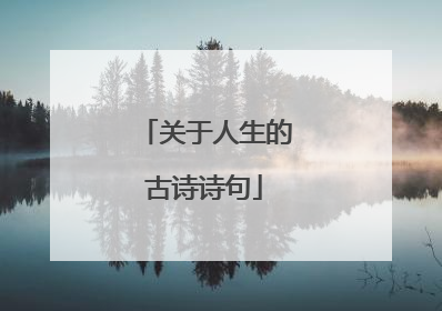 关于人生的古诗诗句