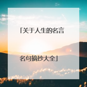 关于人生的名言名句摘抄大全