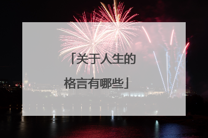 关于人生的格言有哪些