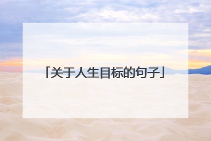 关于人生目标的句子