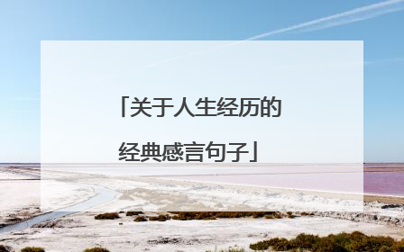 关于人生经历的经典感言句子
