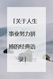 关于人生事业努力拼搏的经典语录