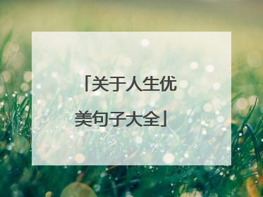 关于人生优美句子大全