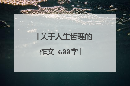 关于人生哲理的作文 600字