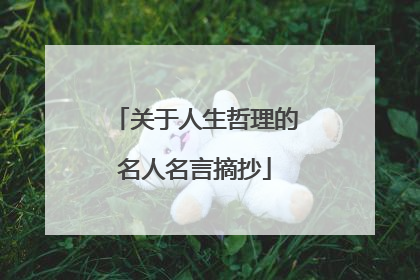 关于人生哲理的名人名言摘抄