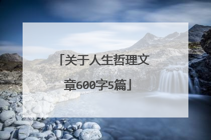 关于人生哲理文章600字5篇