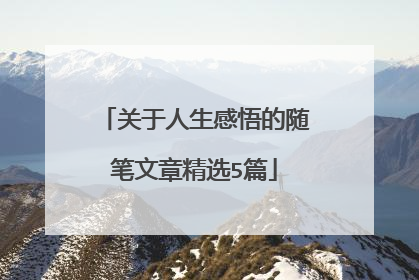 关于人生感悟的随笔文章精选5篇