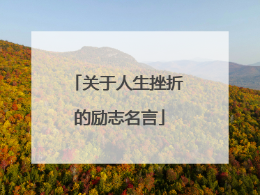 关于人生挫折的励志名言