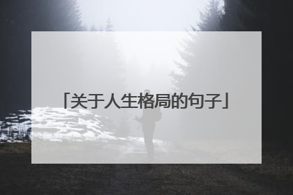 关于人生格局的句子