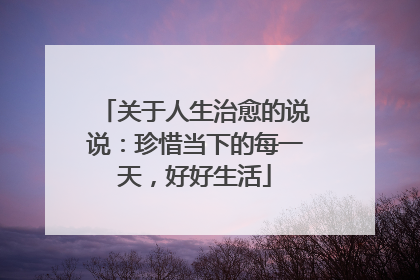 关于人生治愈的说说:珍惜当下的每一天,好好生活