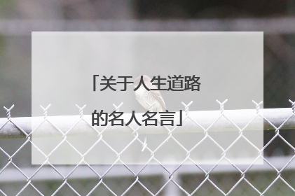 关于人生道路的名人名言
