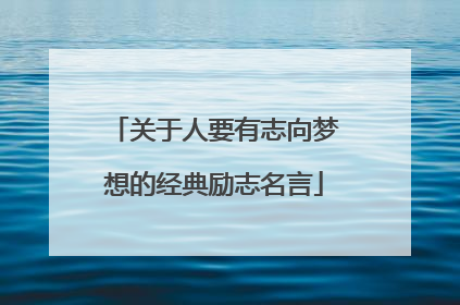 关于人要有志向梦想的经典励志名言