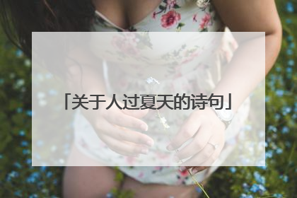 关于人过夏天的诗句