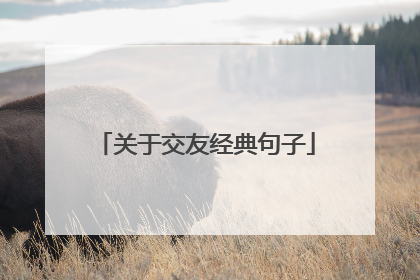 关于交友经典句子