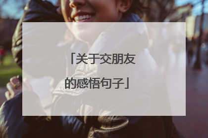 关于交朋友的感悟句子