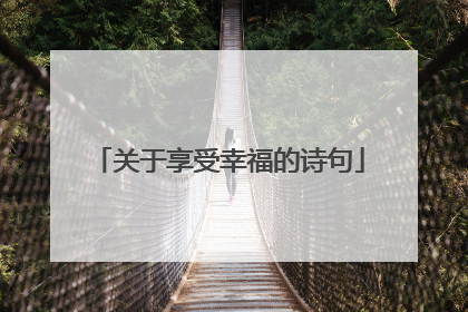 关于享受幸福的诗句
