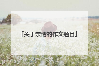 关于亲情的作文题目