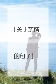 关于亲情的句子