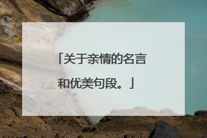 关于亲情的名言和优美句段。