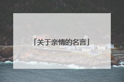 关于亲情的名言